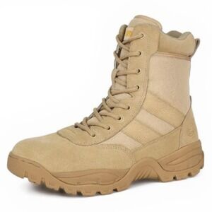 Jacata H20514 Mens Tactical Military Work Boots Sand Tan Suede Side Zip Sz 10.5
